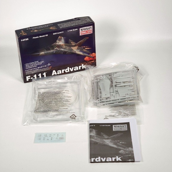 Minicraft F-111 Aardvark 1:144 Scale Plastic Model Kit 14733 New in Open Box - Picture 1 of 6